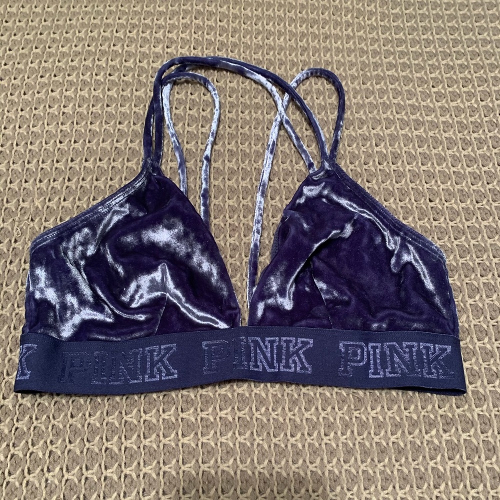 VS Pink velour bralette//NWOT
